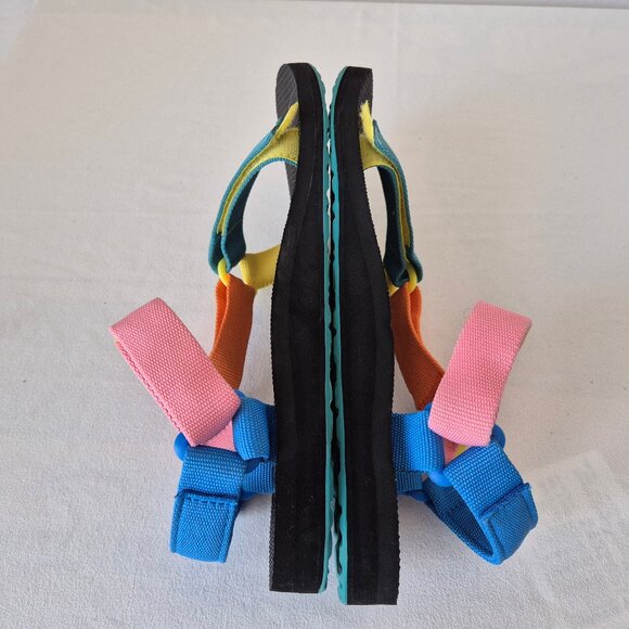 EUC Teva Original Universal Multilcolor Straps Sport Sandals Hook&Loop - Picture 8 of 11